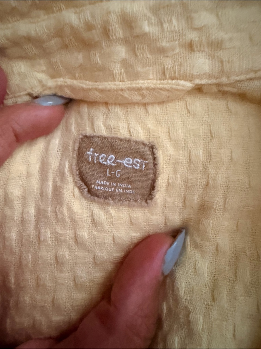 **Flawed** Free People Yellow Button-Front Textured Jumpsuit - Picture 11 of 11